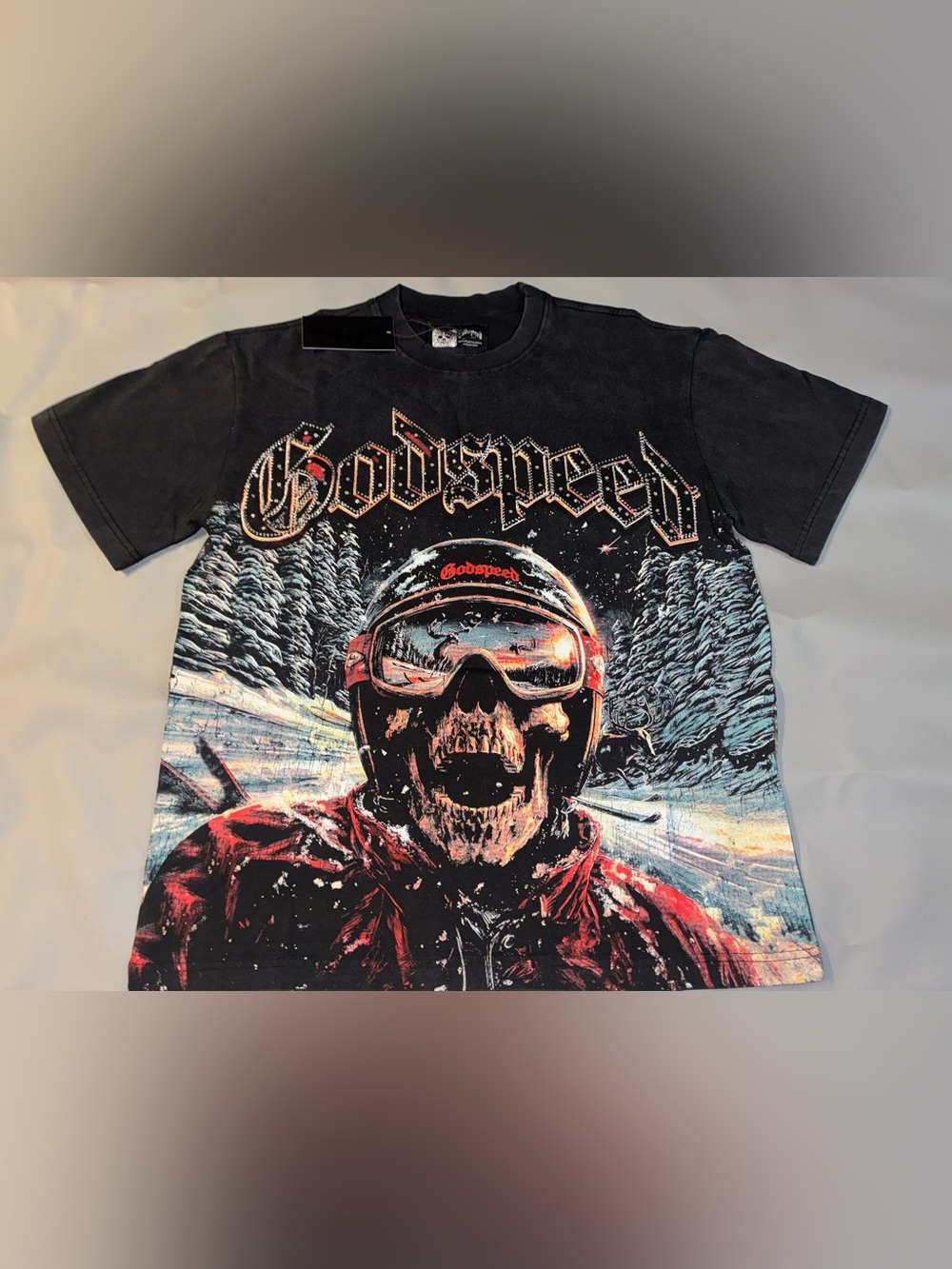 Godspeed Black Graphic Ski Skull Crewneck Shirt